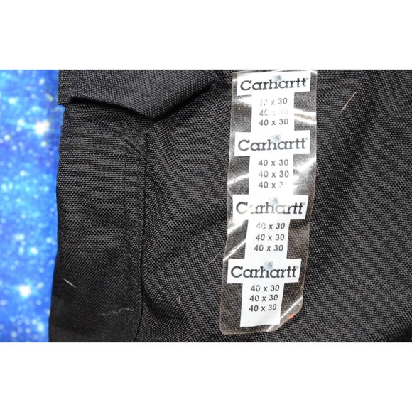 Carhartt Bib Overalls Pants Mens 40x30 Black Arctic Quilt Lined Zip USA Work - Picture 7 of 7